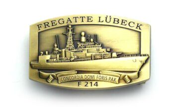 F214 Fregatte LÜBECK – Gürtelschnalle messingf. – German Navy